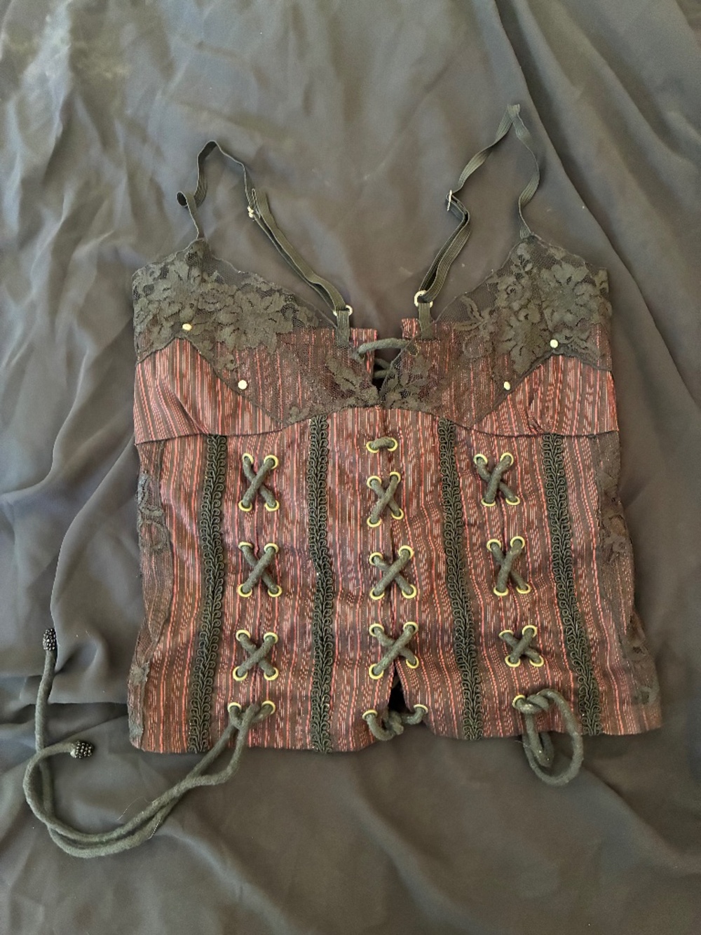 Bohemian lace up bodice